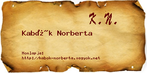 Kabók Norberta névjegykártya